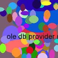 ole db provider msdasql